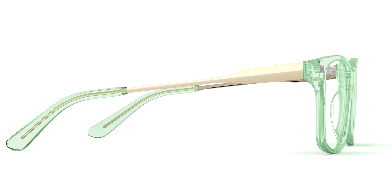 Mixed Material Green Clear Gold Metal