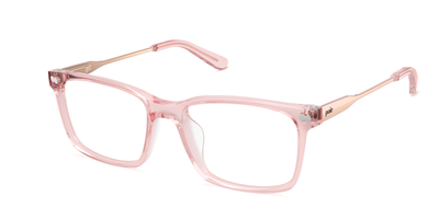 Mixed Material Pink Clear Rose Gold Metal
