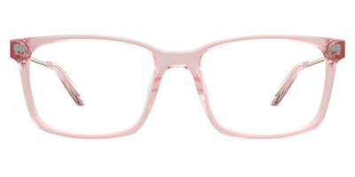 Mixed Material Pink Clear Rose Gold Metal