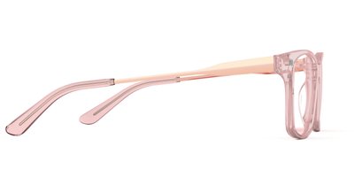 Mixed Material Pink Clear Rose Gold Metal