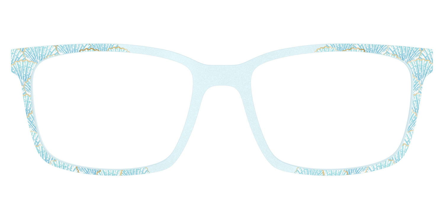 The Aquamarine Shells Shimmer with Gold Foil - Lifestyle Kirby Top Image - Pair Eyewear