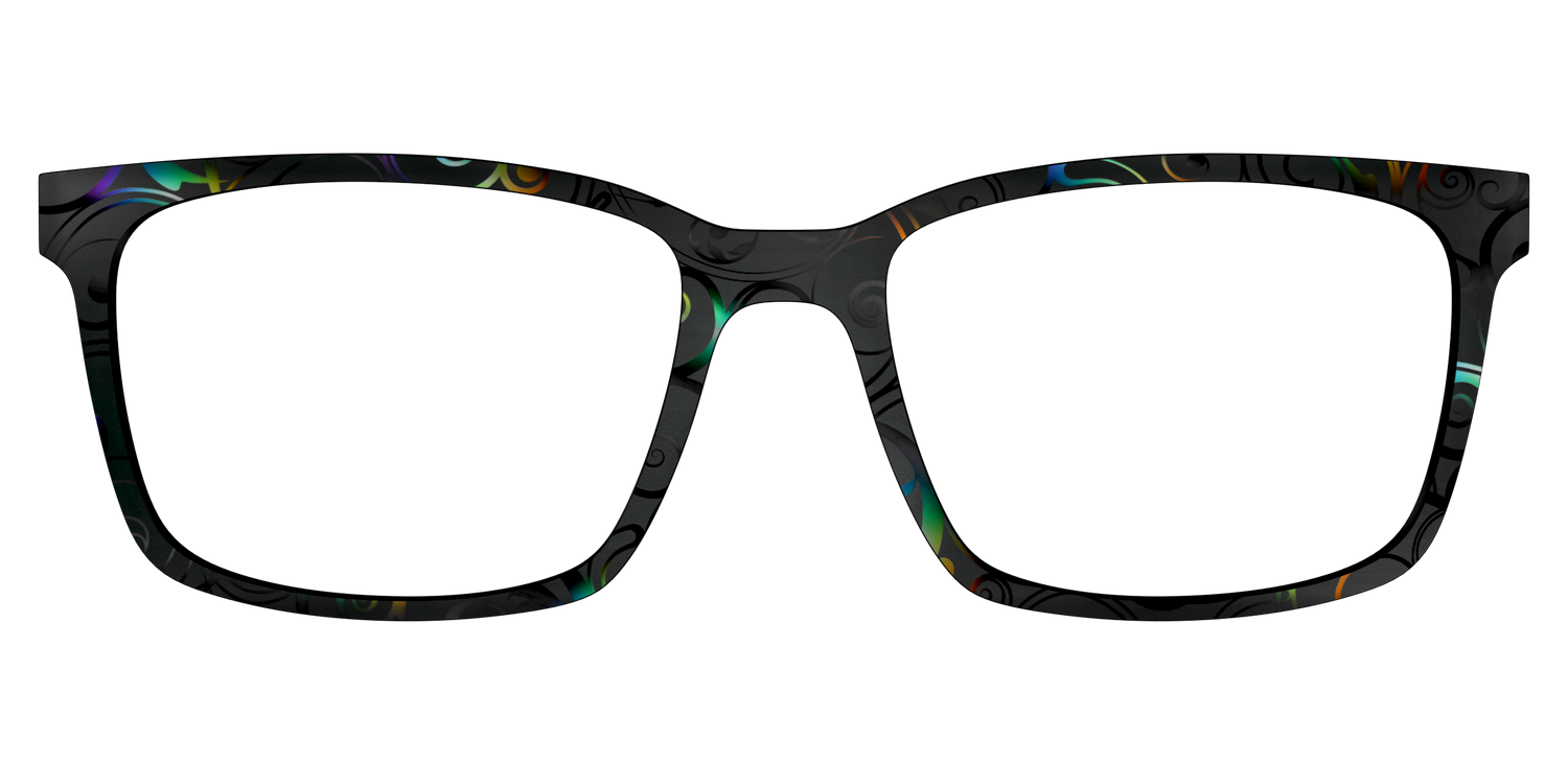 The Black Holographic Scrolls - Lifestyle Kirby Top Image - Pair Eyewear