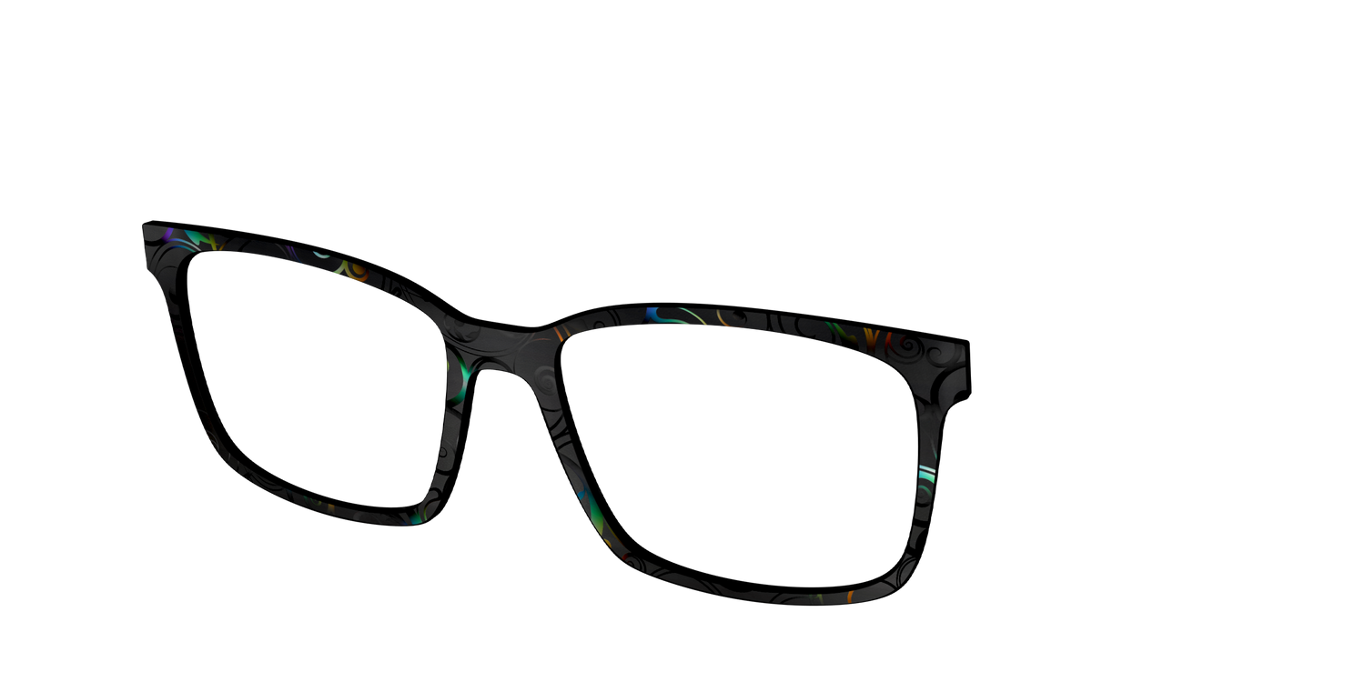 The Black Holographic Scrolls - Angle Top Image - Pair Eyewear