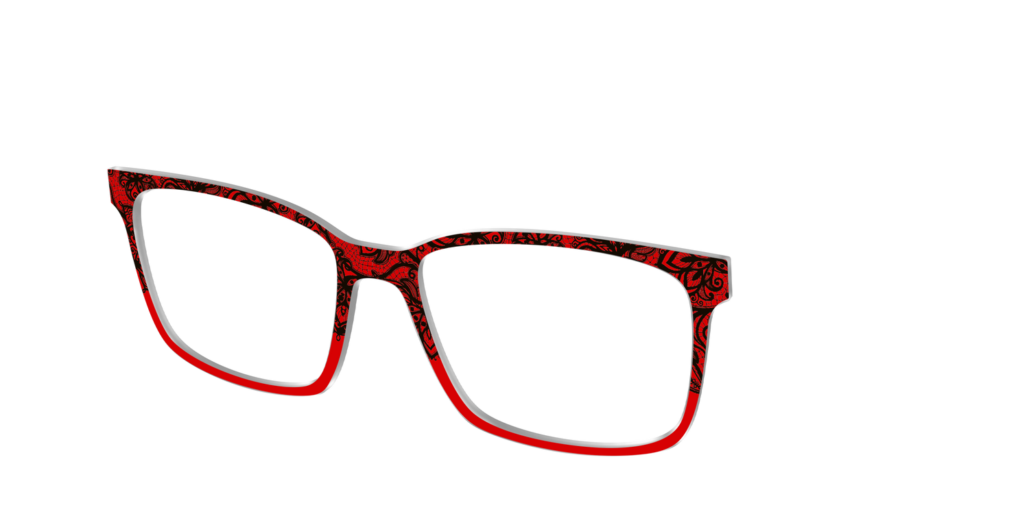 The Blood Red Lace Split - Angle Top Image - Pair Eyewear