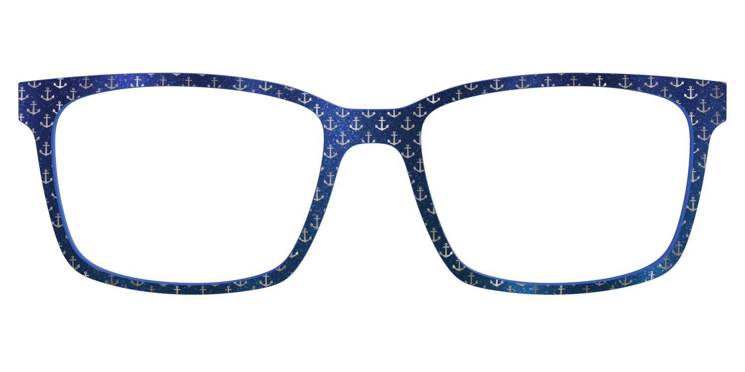 The Blue Shimmer with Silver Foil Anchors - Lifestyle Kirby Top Image - Pair Eyewear