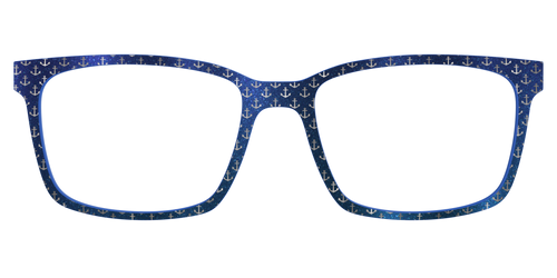 The Blue Shimmer with Silver Foil Anchors - Kirby Top - Pair Eyewear