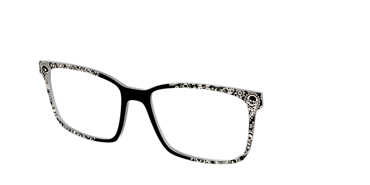 The Bone White Paisley - Angle Top Image - Pair Eyewear
