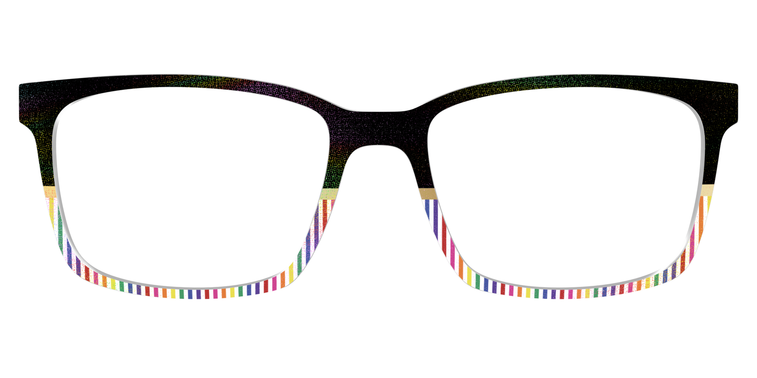 The Chic Pride Stripes Crystal with Gold Foil - Lifestyle Kirby Top Image - Pair Eyewear