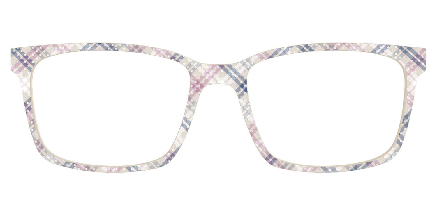 The Chiffon Plaid with Silver Foil Polka Dots - Lifestyle Kirby Top Image - Pair Eyewear