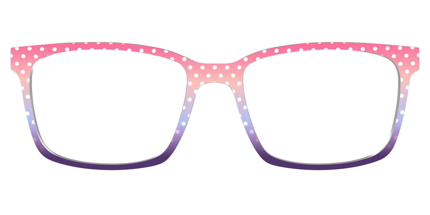 The Coral to Lilac Gradient Polka Dot - Lifestyle Kirby Top Image - Pair Eyewear