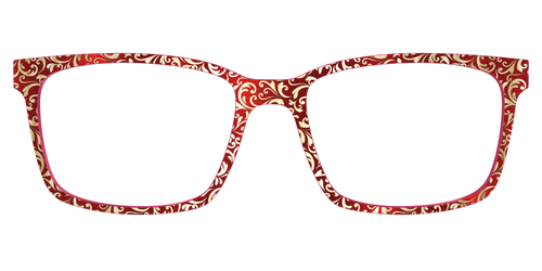 The Crimson Flair Shimmer with Gold Foil - Kirby Top - Pair Eyewear