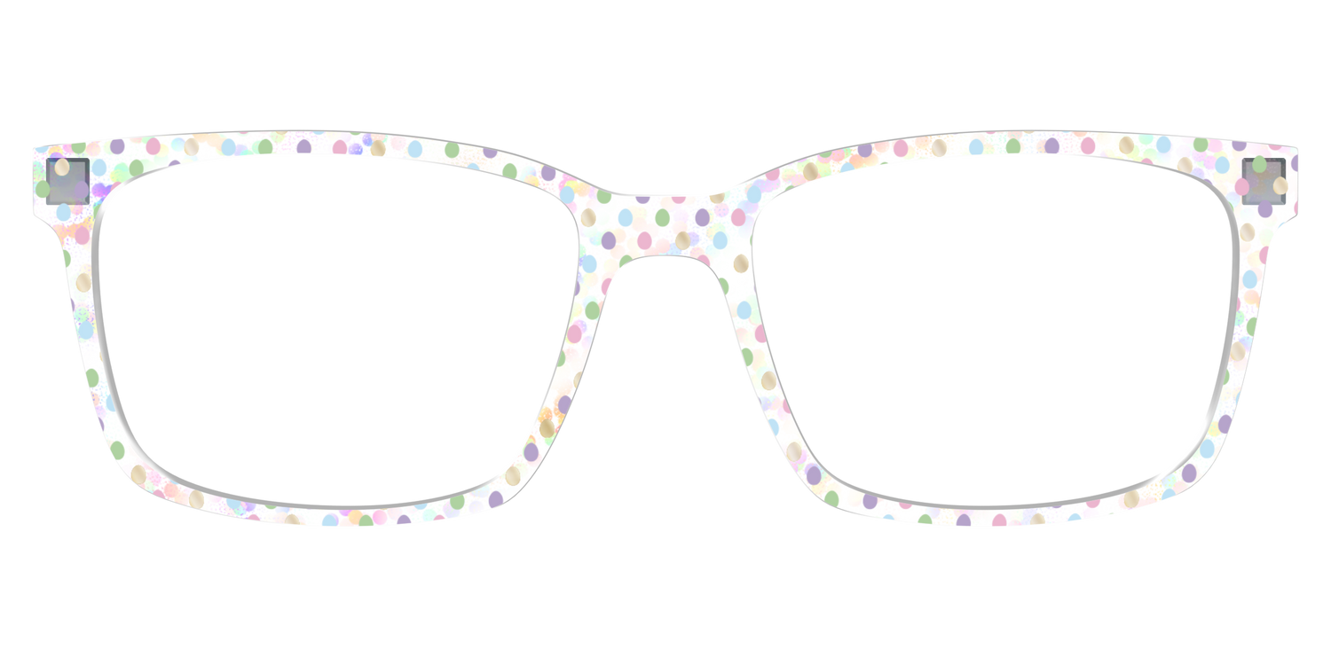 The Egg Polka Dot with Gold Foil Crystal - Lifestyle Kirby Top Image - Pair Eyewear