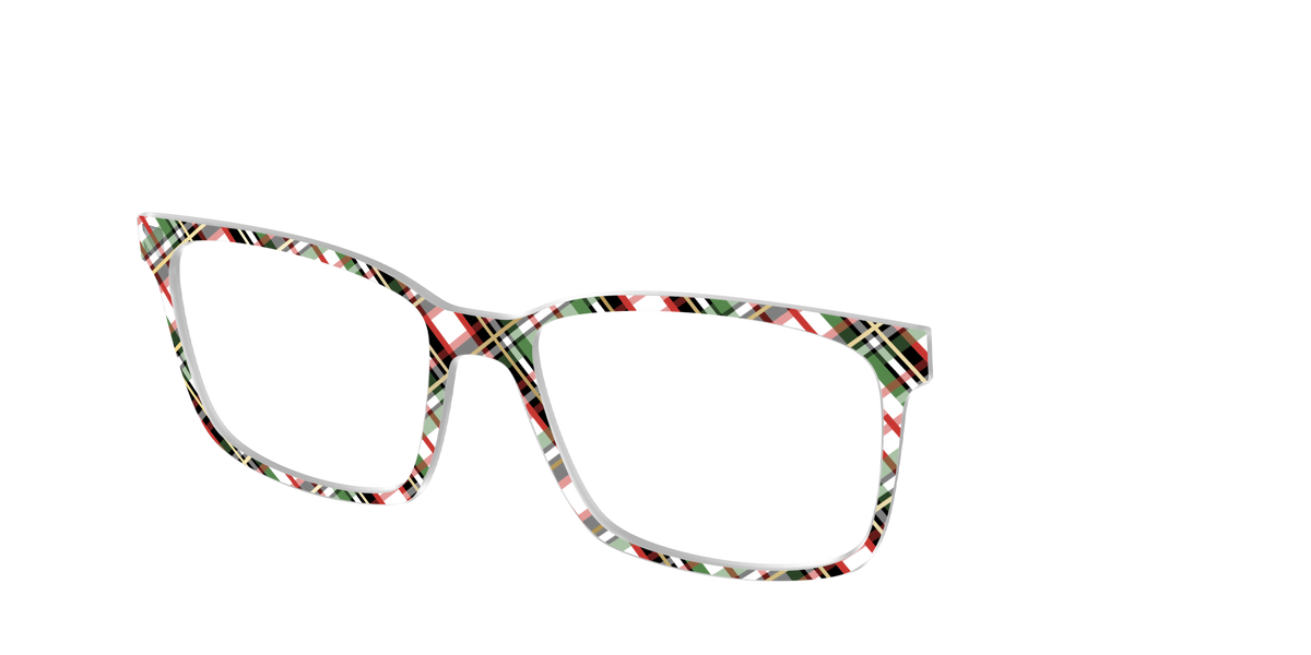 The Evergreen Plaid with Foil Crystal - Angle Top Image - Pair Eyewear