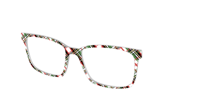 The Evergreen Plaid with Foil Crystal - Angle Top Thumbnail - Pair Eyewear