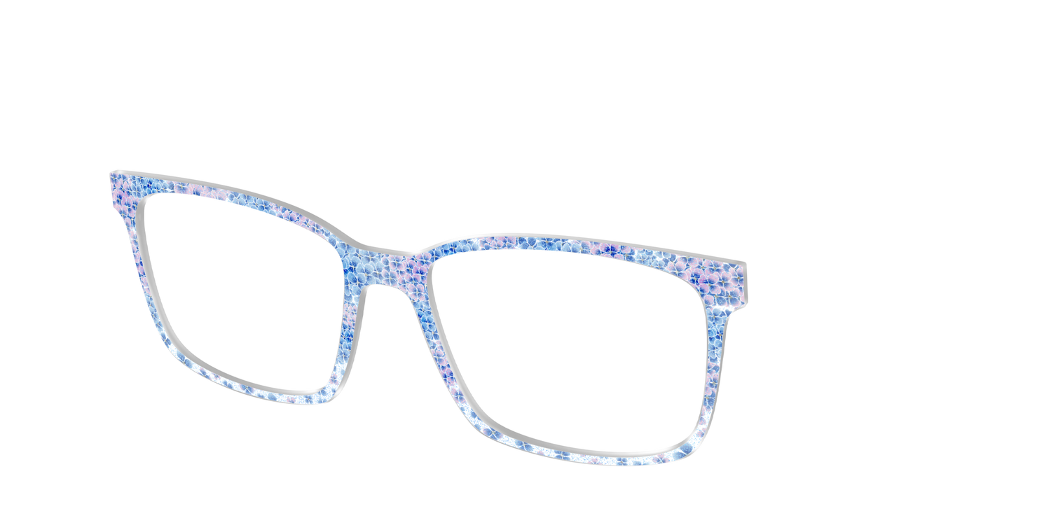 The Hydrangea Confetti Crystal with Gold Foil - Angle Top Image - Pair Eyewear