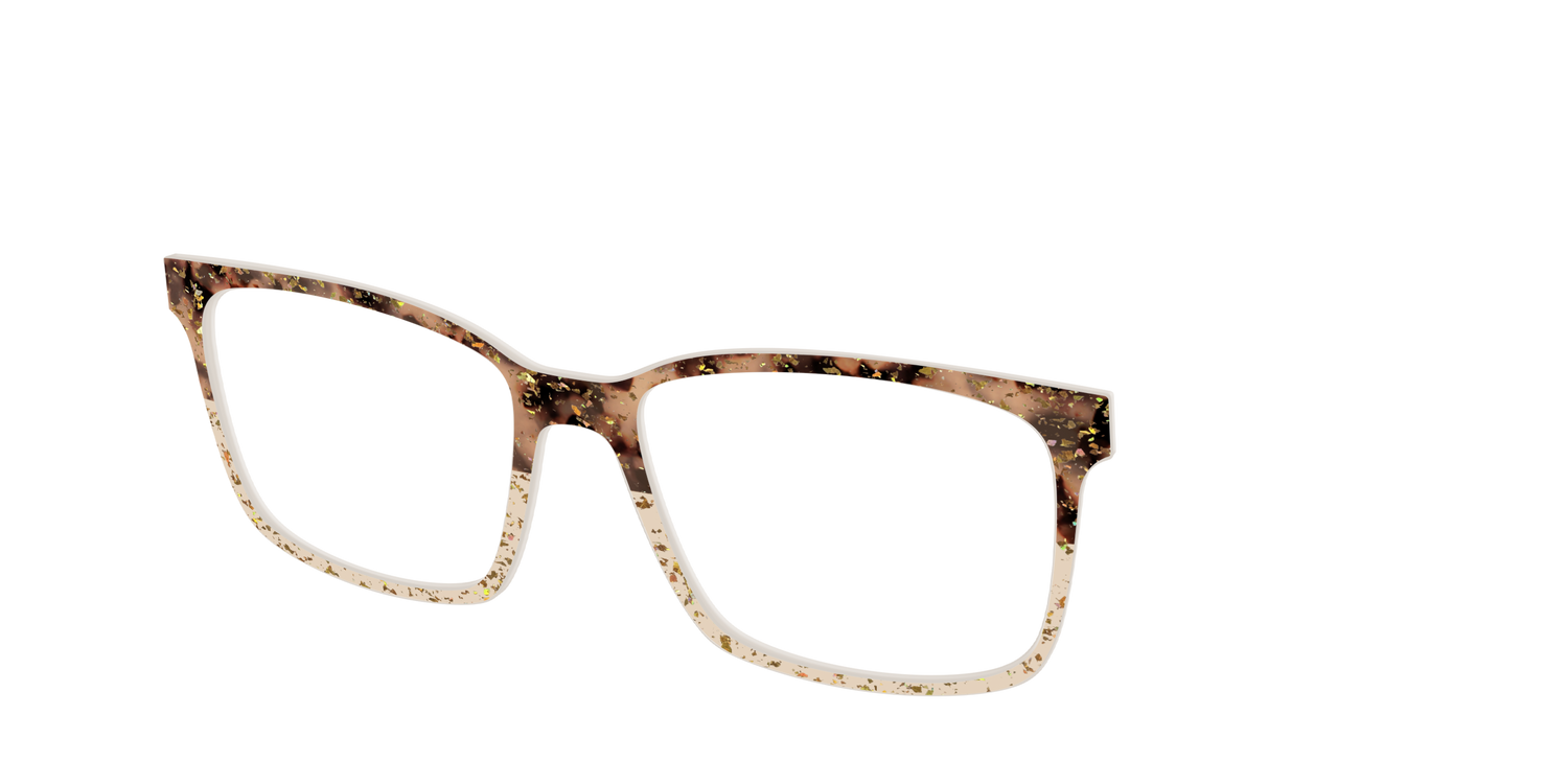 The Khaki Tortoise Crystal Split with Gold Flakes - Angle Top Image - Pair Eyewear