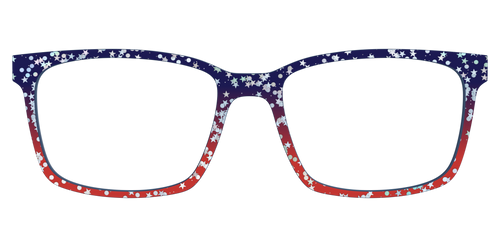 The Navy to Scarlet Gradient with Star Glitter - Kirby Top - Pair Eyewear