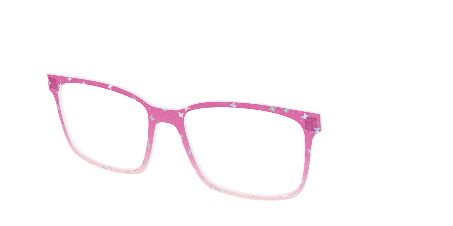 The Pink Butterfly Sparkle Crystal - Angle Top Image - Pair Eyewear
