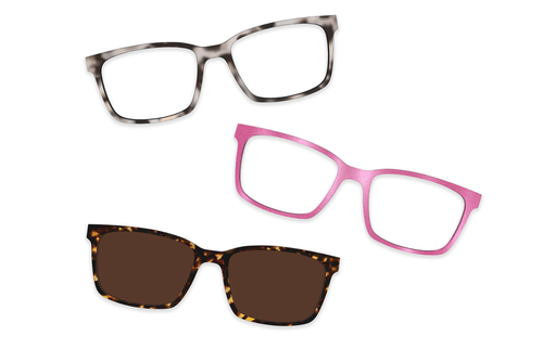 Pink Clear Rose Gold Metal - Set - Pair Eyewear
