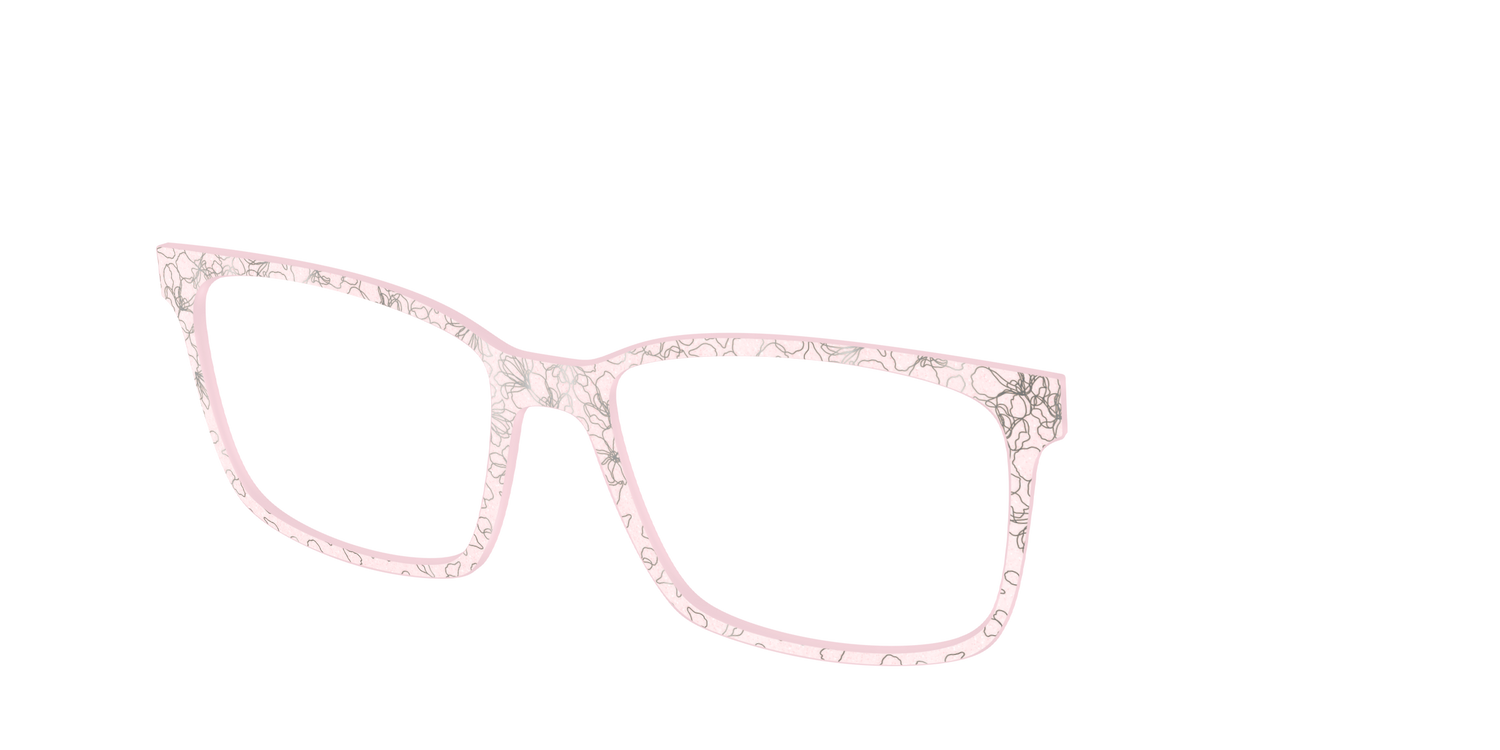 The Pink Shimmer Petals with Silver Foil - Angle Top Image - Pair Eyewear