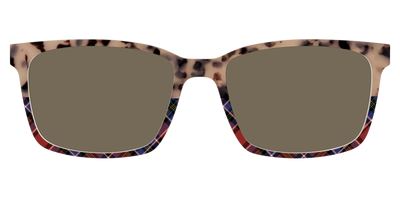 The Polarized Cookie Dough Tortoise & Plaid Split Sun Top - Front Top Thumbnail - Pair Eyewear