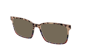 The Polarized Cookie Dough Tortoise & Plaid Split Sun Top - Angle Top Thumbnail - Pair Eyewear