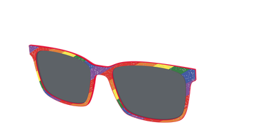 The Polarized Traditional Pride Flag Glitter Sun Top - Angle Top Thumbnail - Pair Eyewear