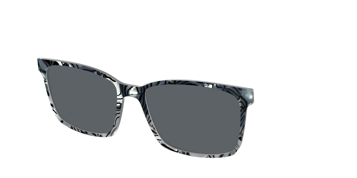 The Polarized Zebra Pearl Split Sun Top - Angle Top Image - Pair Eyewear