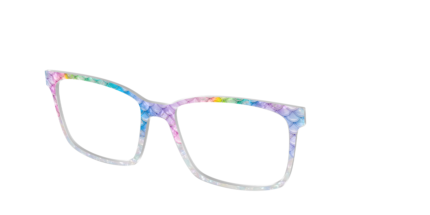 The Rainbow Pearl Scales Crystal - Angle Top Image - Pair Eyewear