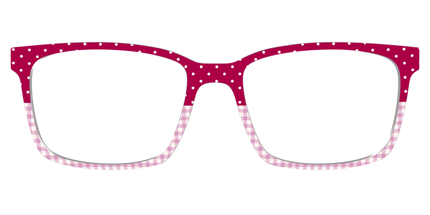 The Raspberry Pin Dot Split - Lifestyle Kirby Top Image - Pair Eyewear