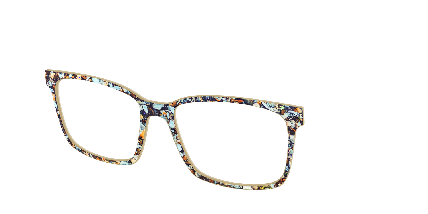 The Seashell Tortoise with Holographic Glitter - Angle Top Image - Pair Eyewear