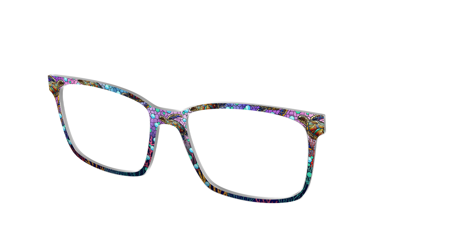 The Sea Turtle Stained Glass - Angle Top Image - Pair Eyewear