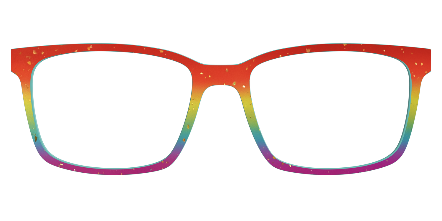 The Spectrum Gradient with Gold Flakes - Lifestyle Kirby Top Image - Pair Eyewear