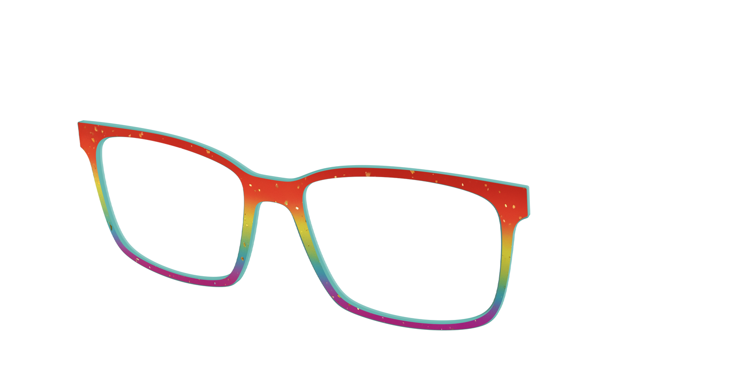 The Spectrum Gradient with Gold Flakes - Angle Top Image - Pair Eyewear