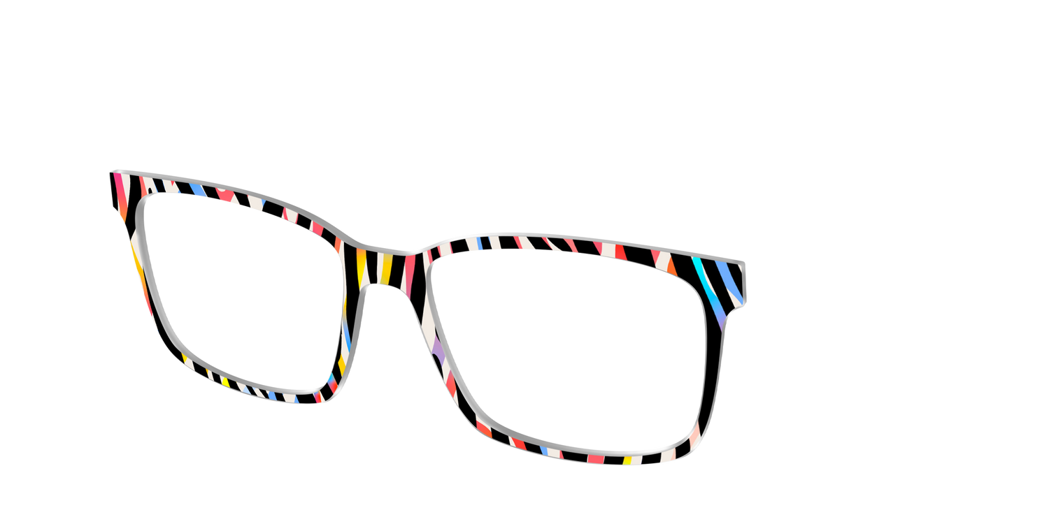 The Vivid Zebra Stripes - Angle Top Image - Pair Eyewear