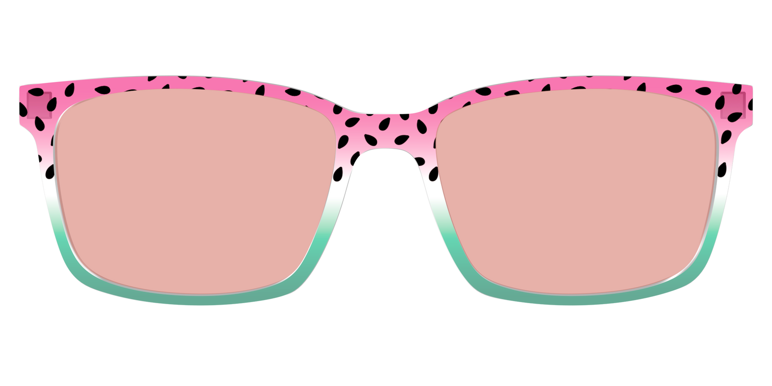 The Watermelon Crystal with Coral Pink Lens - Lifestyle Kirby Top Image - Pair Eyewear