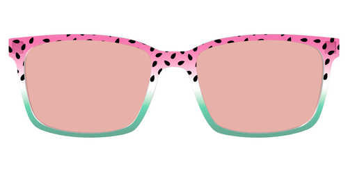 The Watermelon Crystal with Coral Pink Lens - Kirby Top - Pair Eyewear