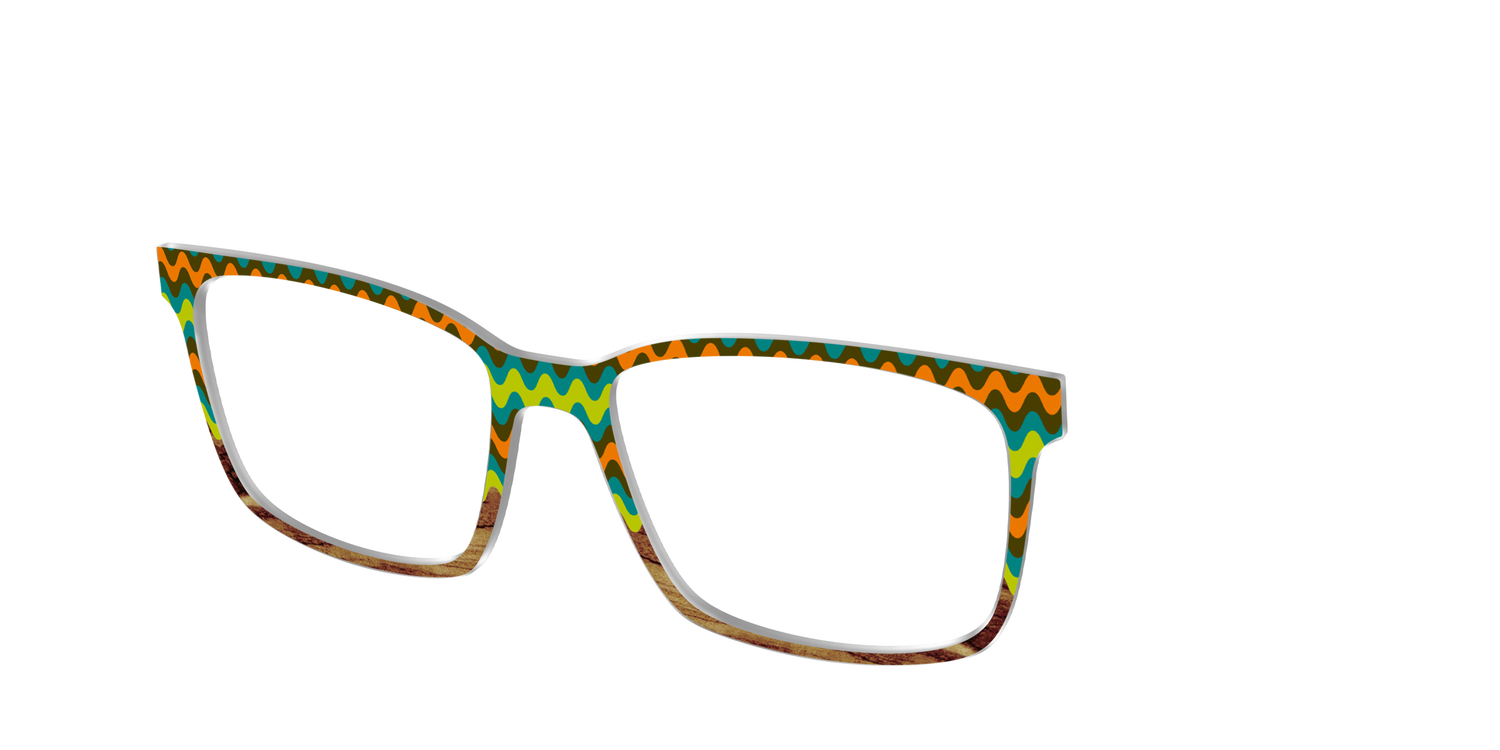 The Woodgrain Waves - Angle Top Image - Pair Eyewear