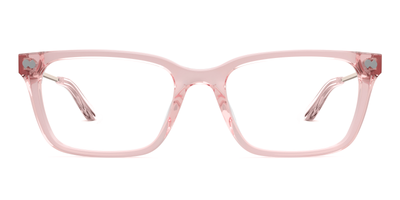 Mixed Material Pink Clear Rose Gold Metal