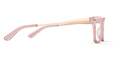 Mixed Material Pink Clear Rose Gold Metal