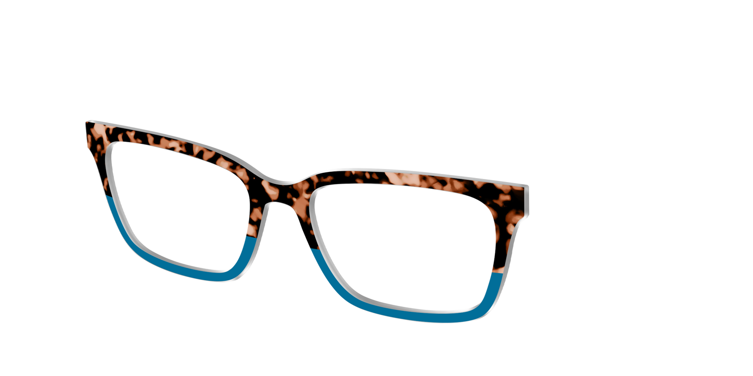 The Bondi Blue Tortoise Split - Angle Top Image - Pair Eyewear