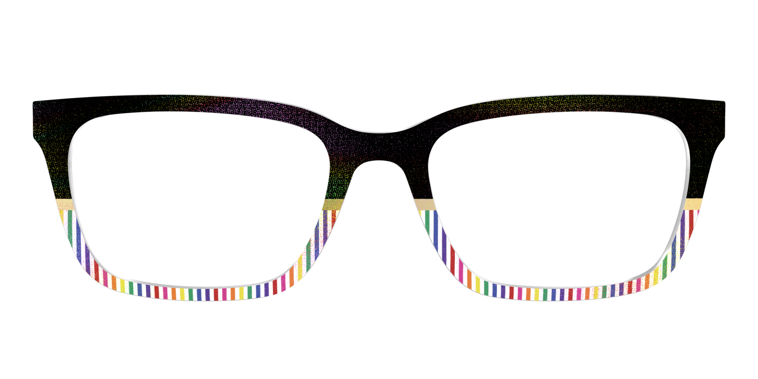 The Chic Pride Stripes Crystal with Gold Foil - Front Top Image - Pair Eyewear