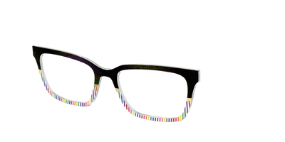 The Chic Pride Stripes Crystal with Gold Foil - Angle Top Thumbnail - Pair Eyewear
