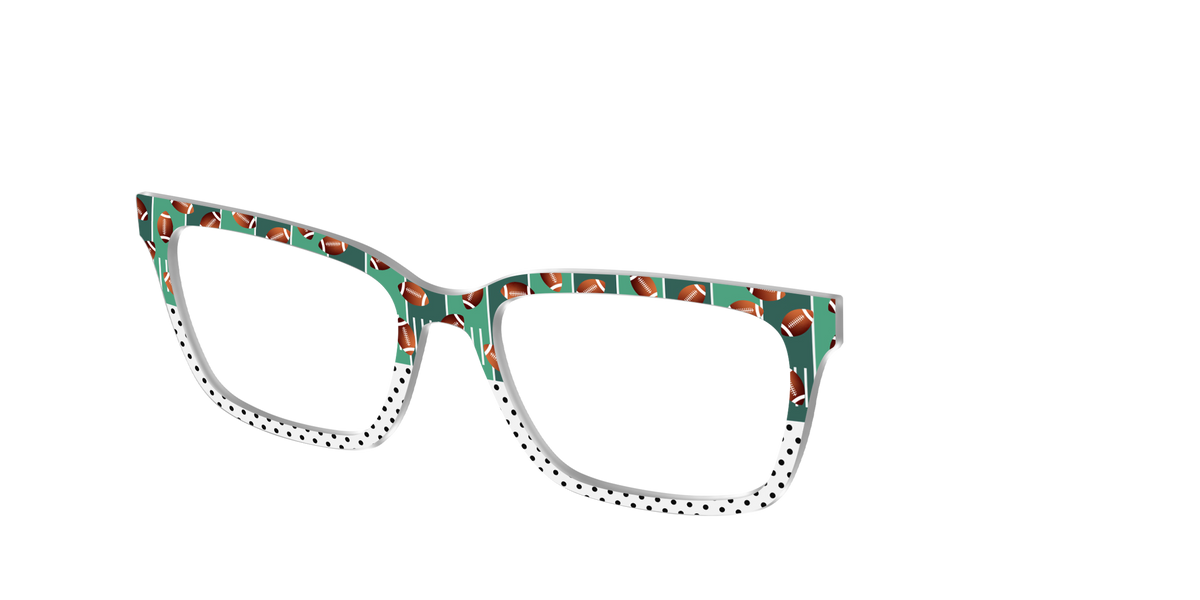 The Fifty Yard Line Polka Dot Split - Angle Top Image - Pair Eyewear