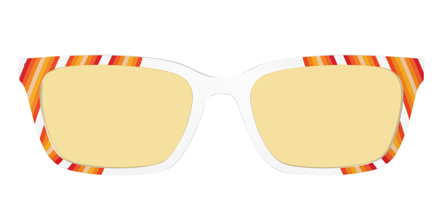 The Groovy Stripes with Citrine Yellow Lens - Front Top Image - Pair Eyewear
