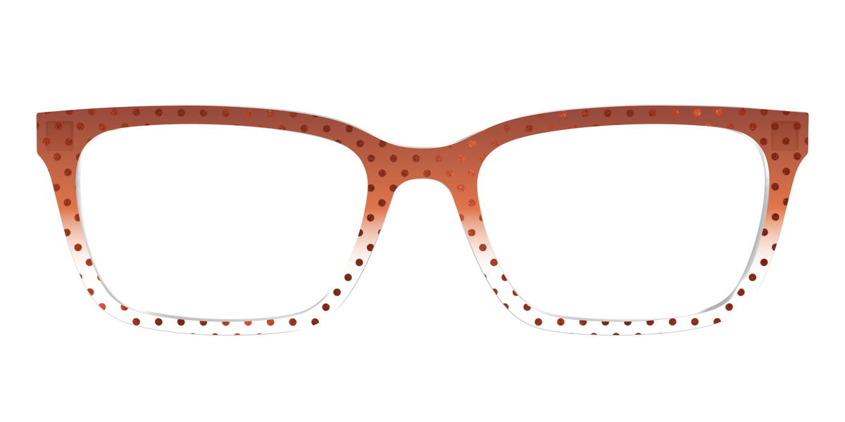 The Inferno Orange Gradient Crystal Polka Dots - Front Top Image - Pair Eyewear