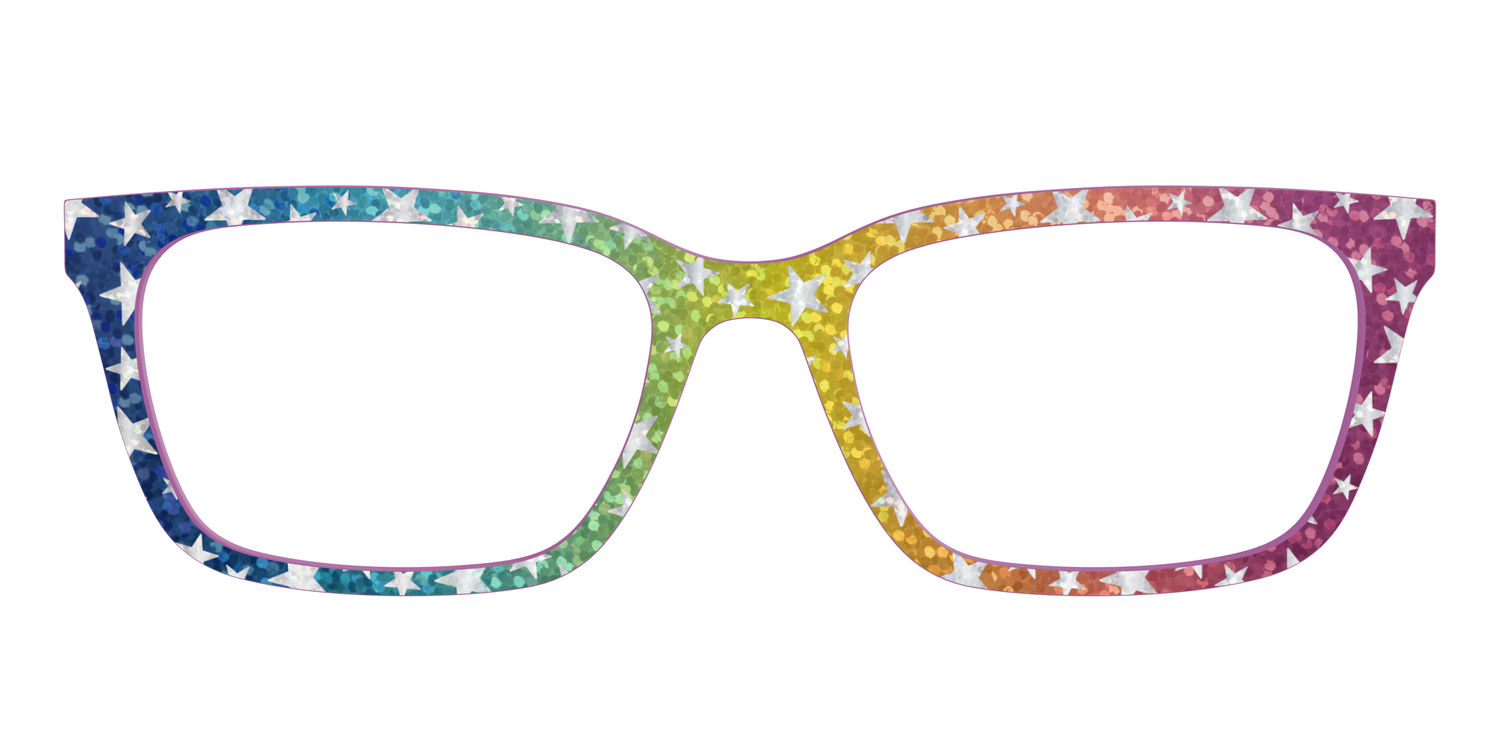 The Iridescent Rainbow Stars - Front Top Image - Pair Eyewear