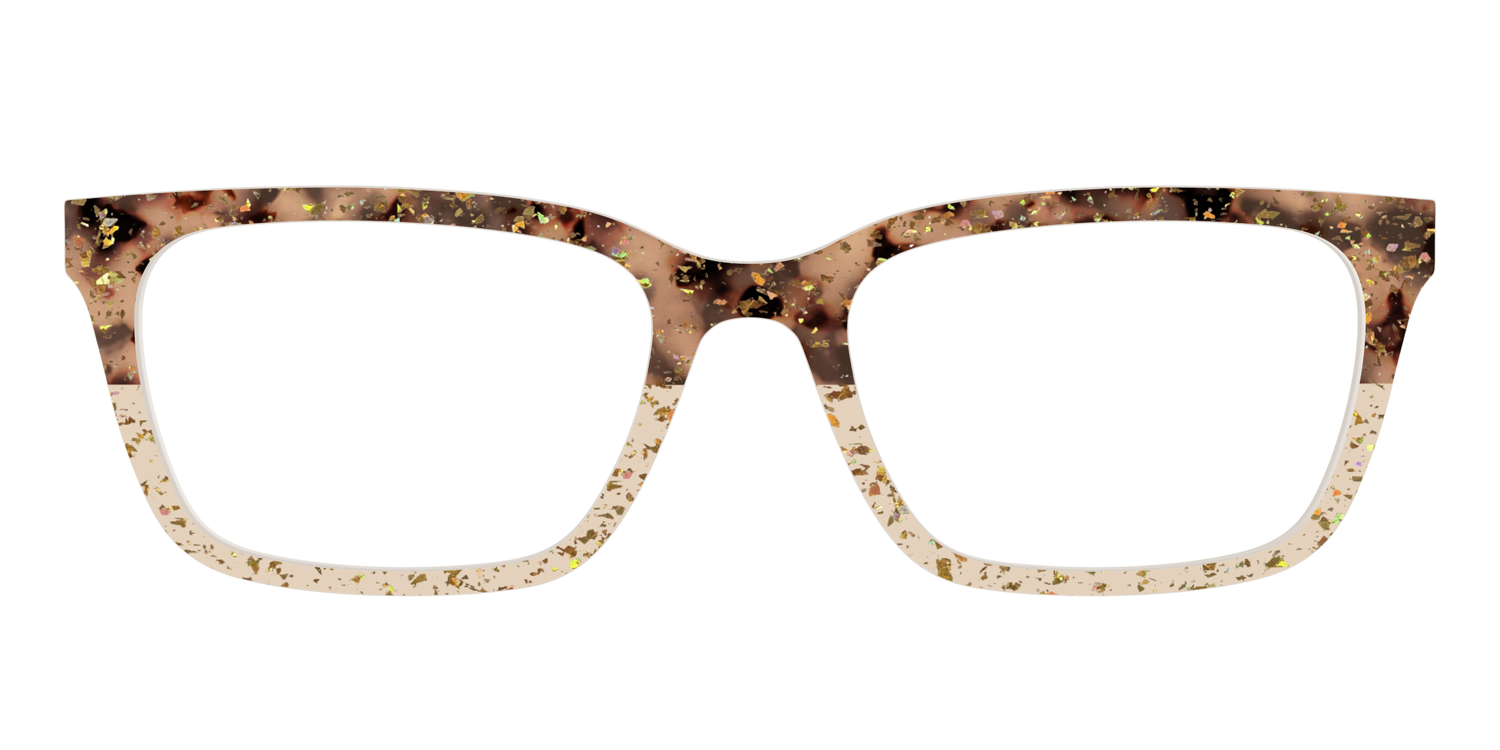 The Khaki Tortoise Crystal Split with Gold Flakes - Front Top Image - Pair Eyewear