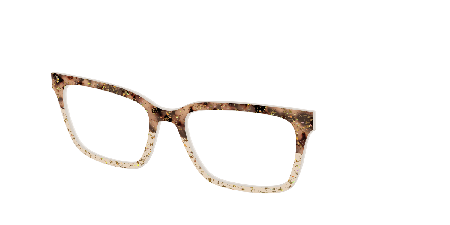 The Khaki Tortoise Crystal Split with Gold Flakes - Angle Top Image - Pair Eyewear