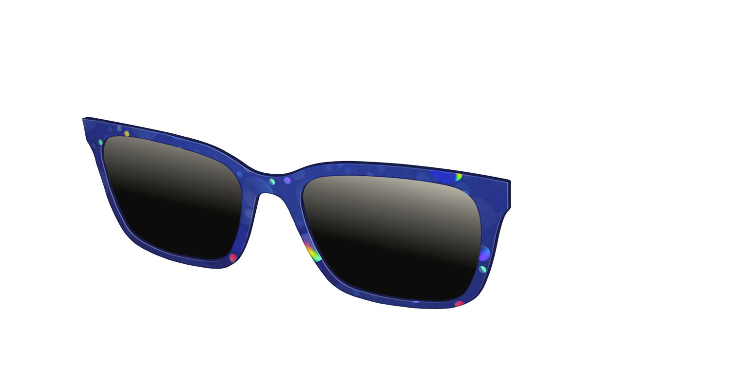 The Polarized Navy Holographic Bubbles Sun Top